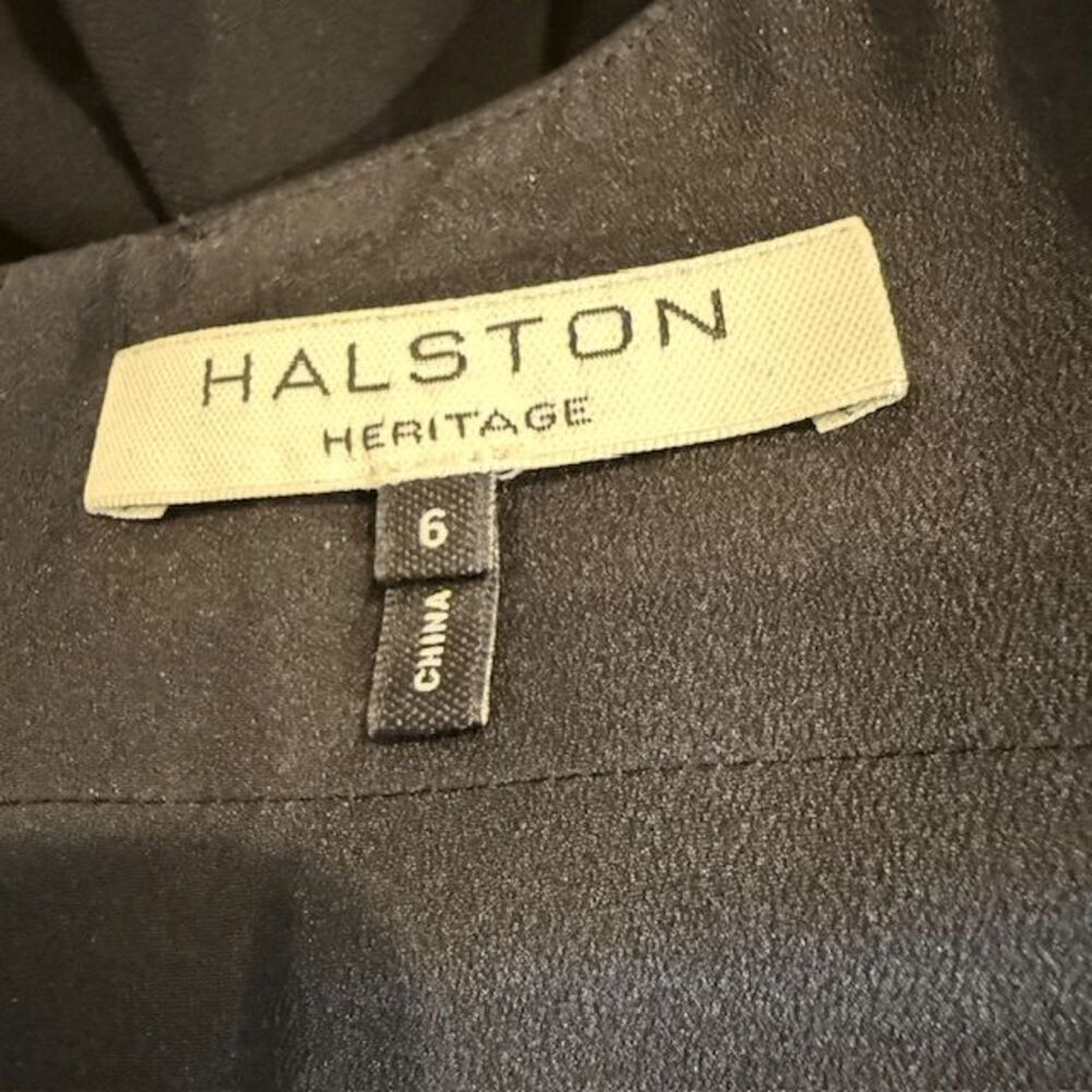 Halston Heritage Black Cut Out Cocktail Dress Sexy Asymmetric Hem Size 6 - Picture 7 of 15